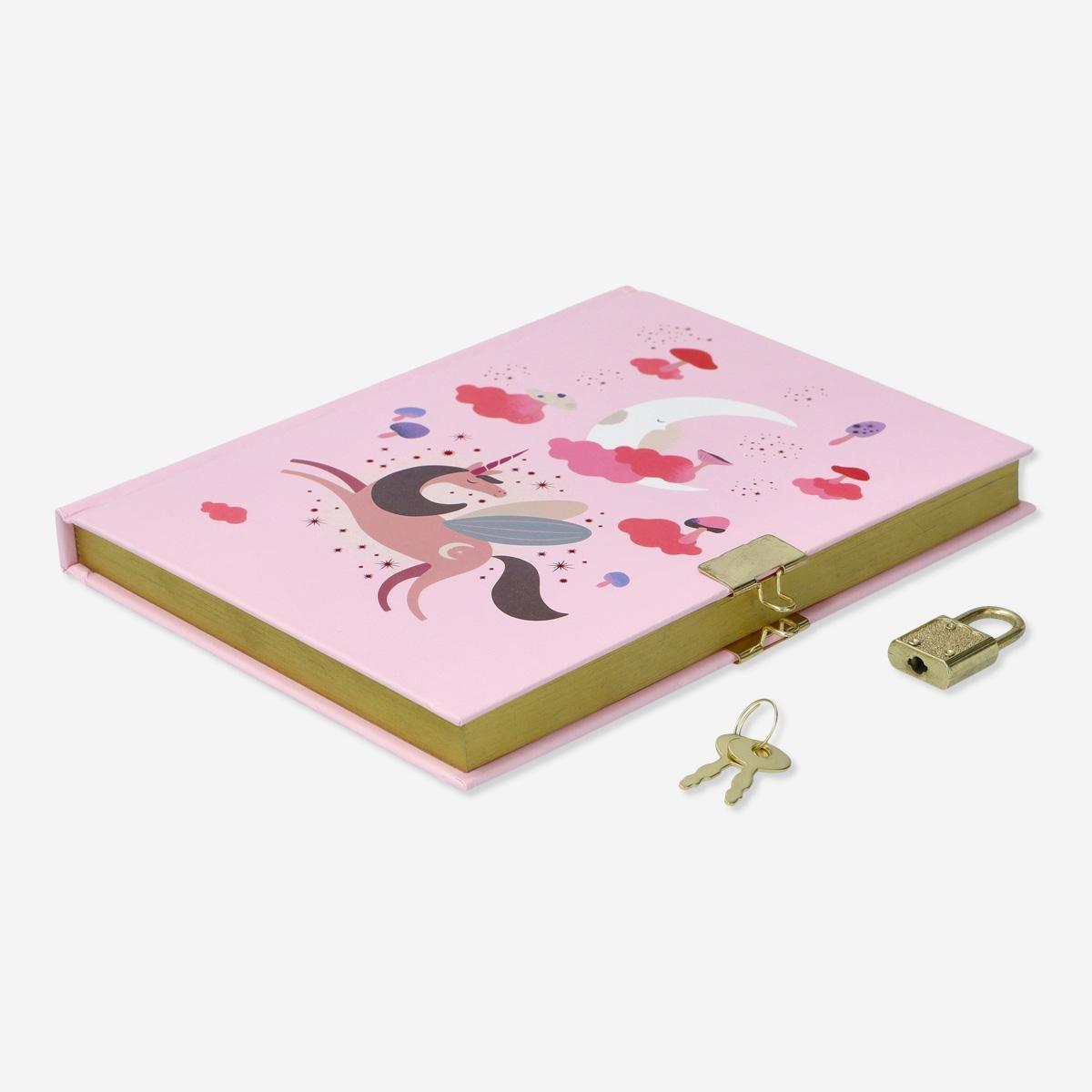 Pink diary book with lock.