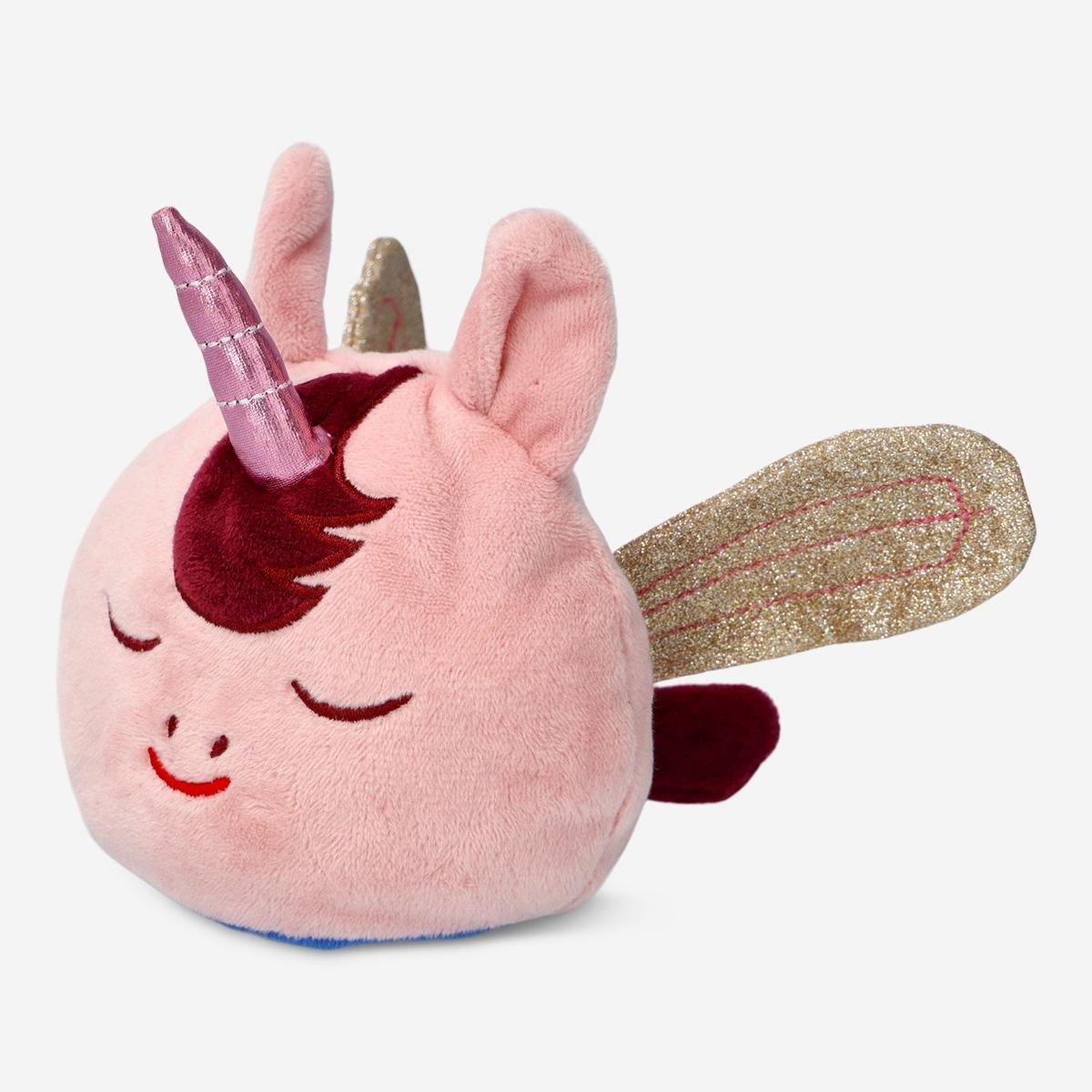 Pink plush unicorn.