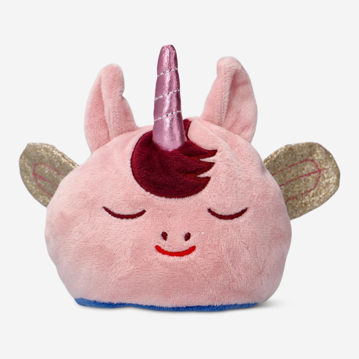 Pink plush unicorn.