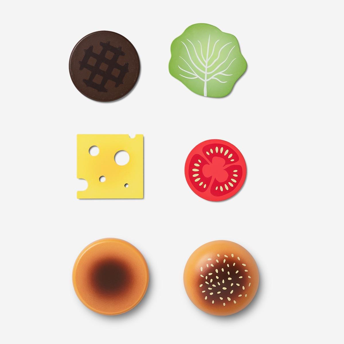 Multicolour wooden hamburger.