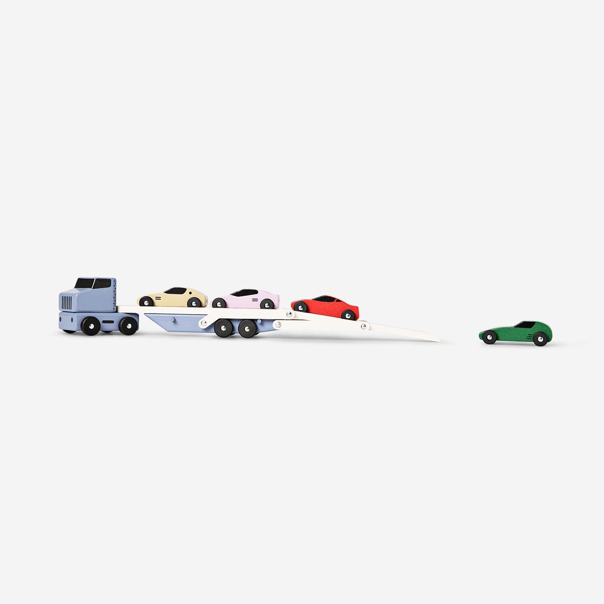 Multicolour wooden car truck.