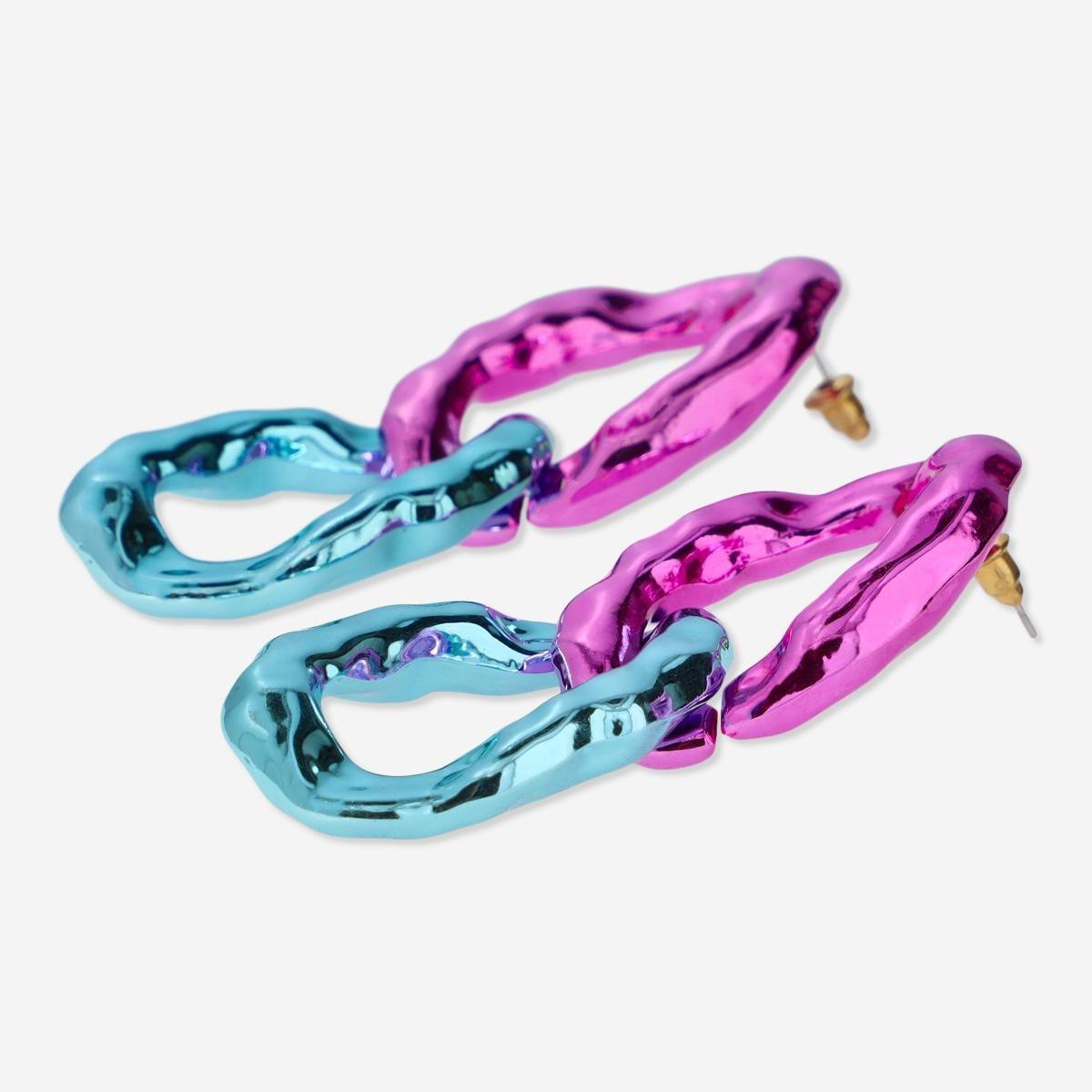 Multicolour double-hoop earrings