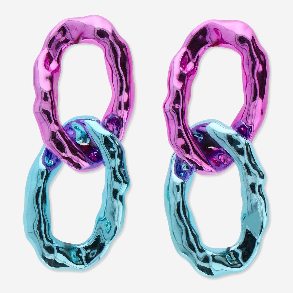 Multicolour double-hoop earrings