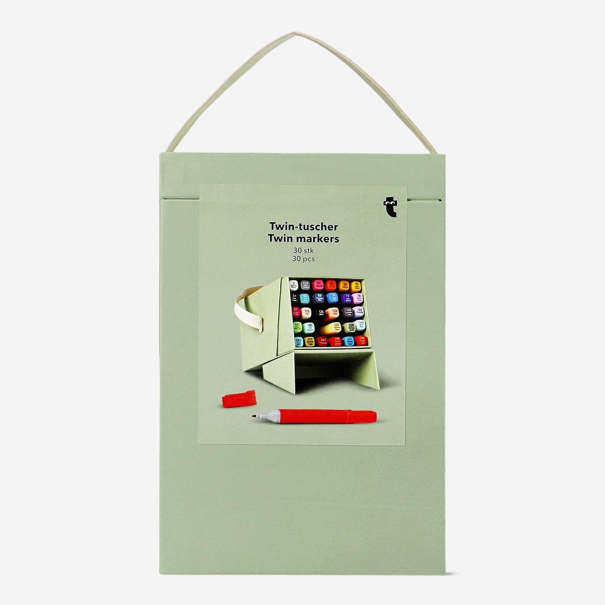 Multicolour twin markers set