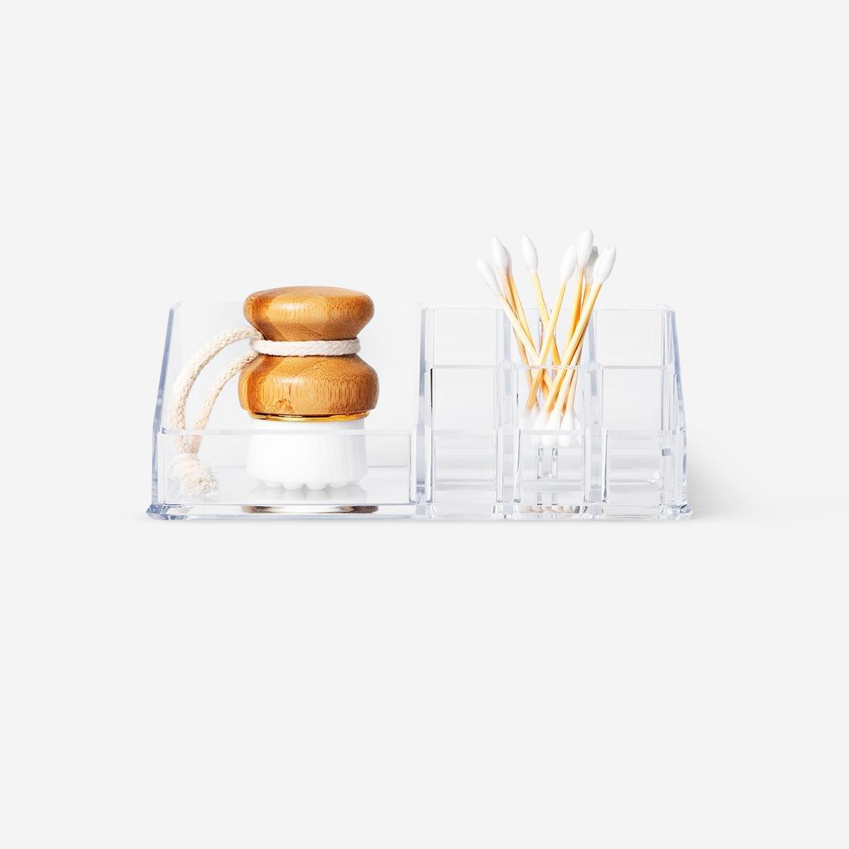 White transparent cosmetic organiser