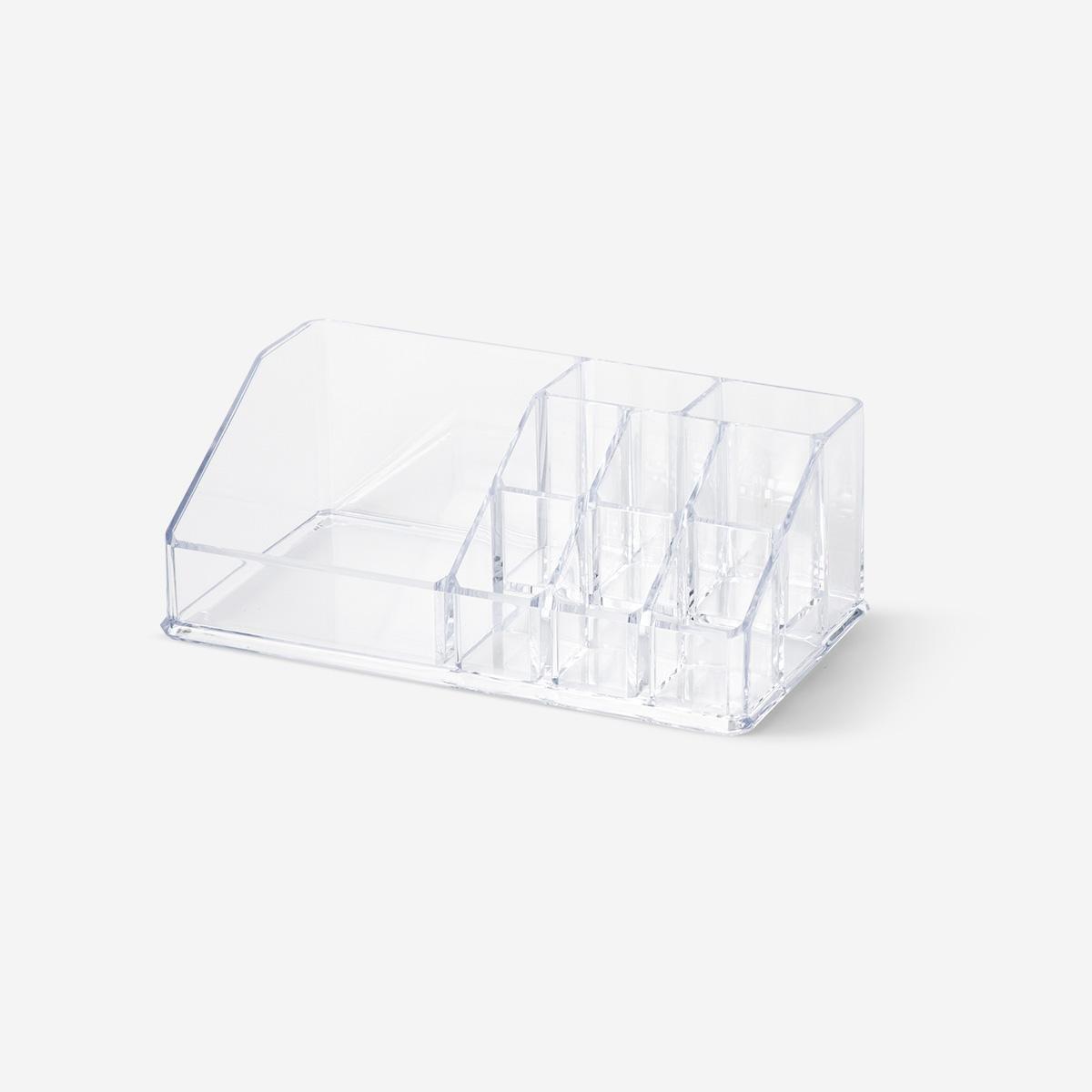 White transparent cosmetic organiser
