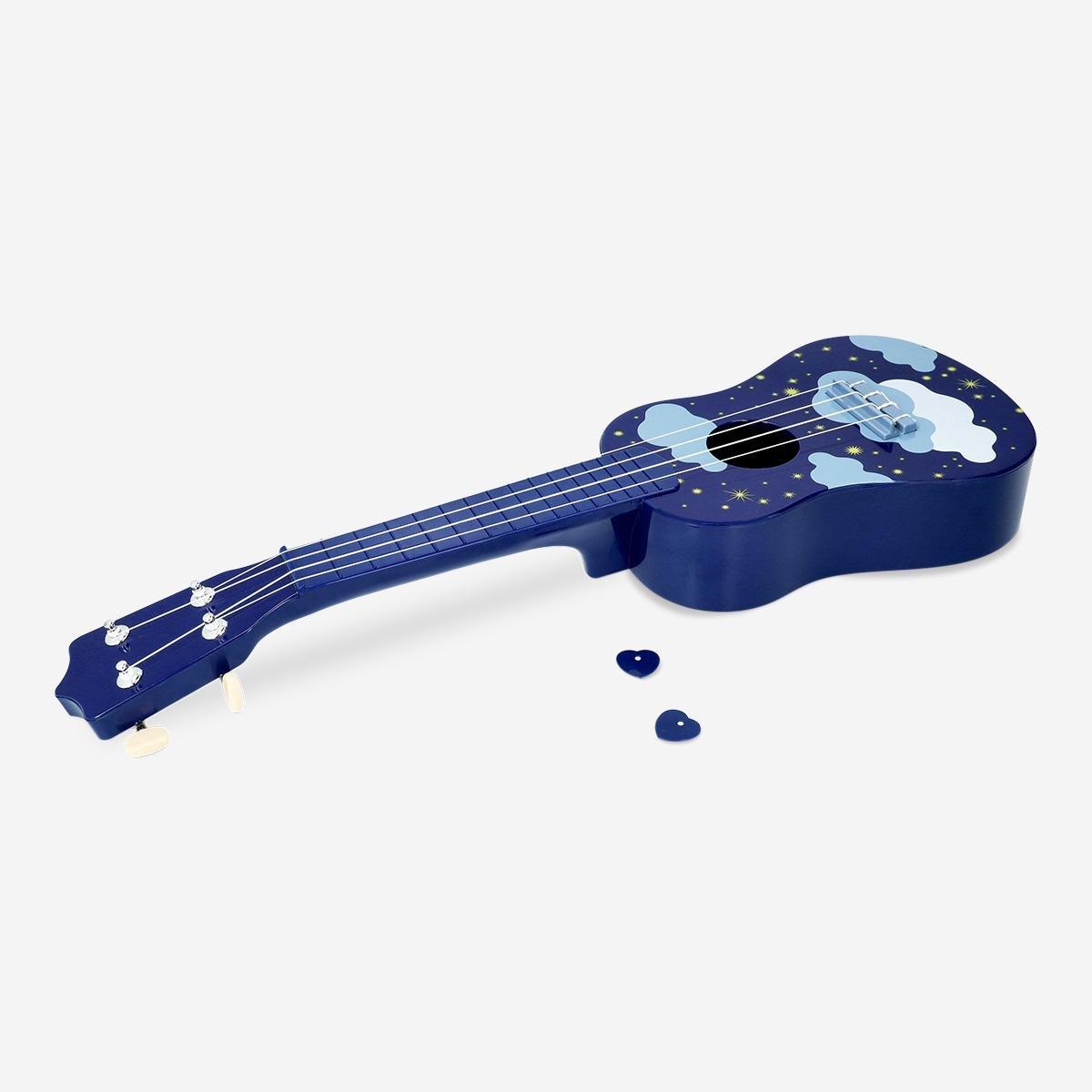 Blue cloud print ukelele