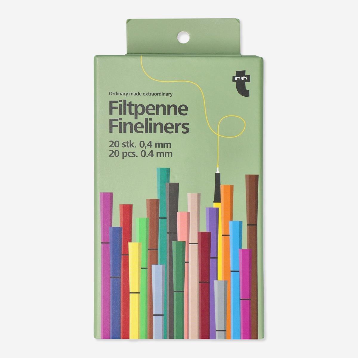 Multicolour fineliners. 20 pcs