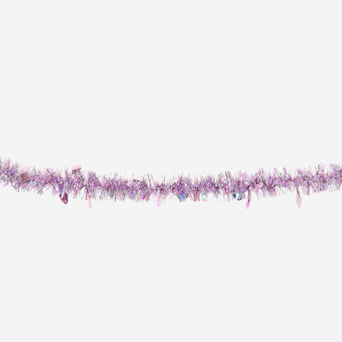 Purple tinsel garland