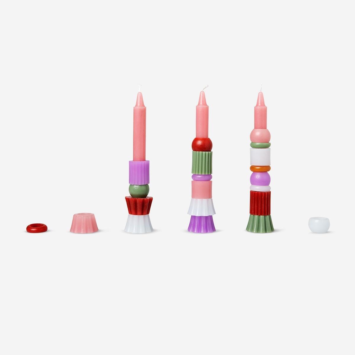 Multicolour build-your-own candles
