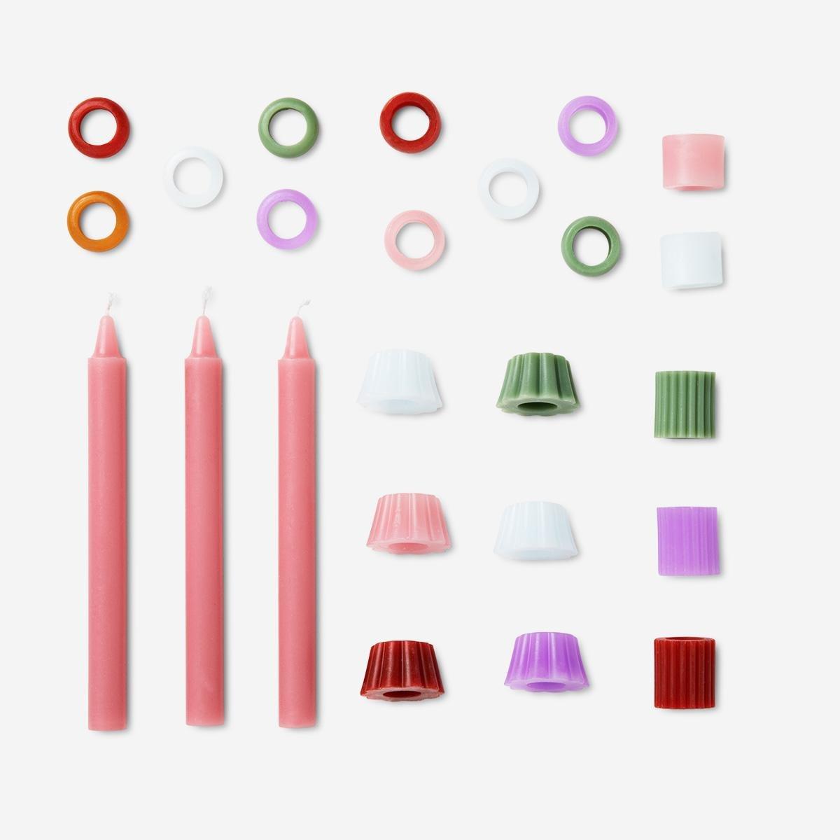 Multicolour build-your-own candles