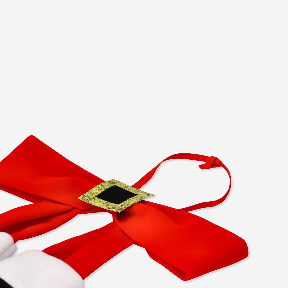 Red bow tie with santa's legs for adults