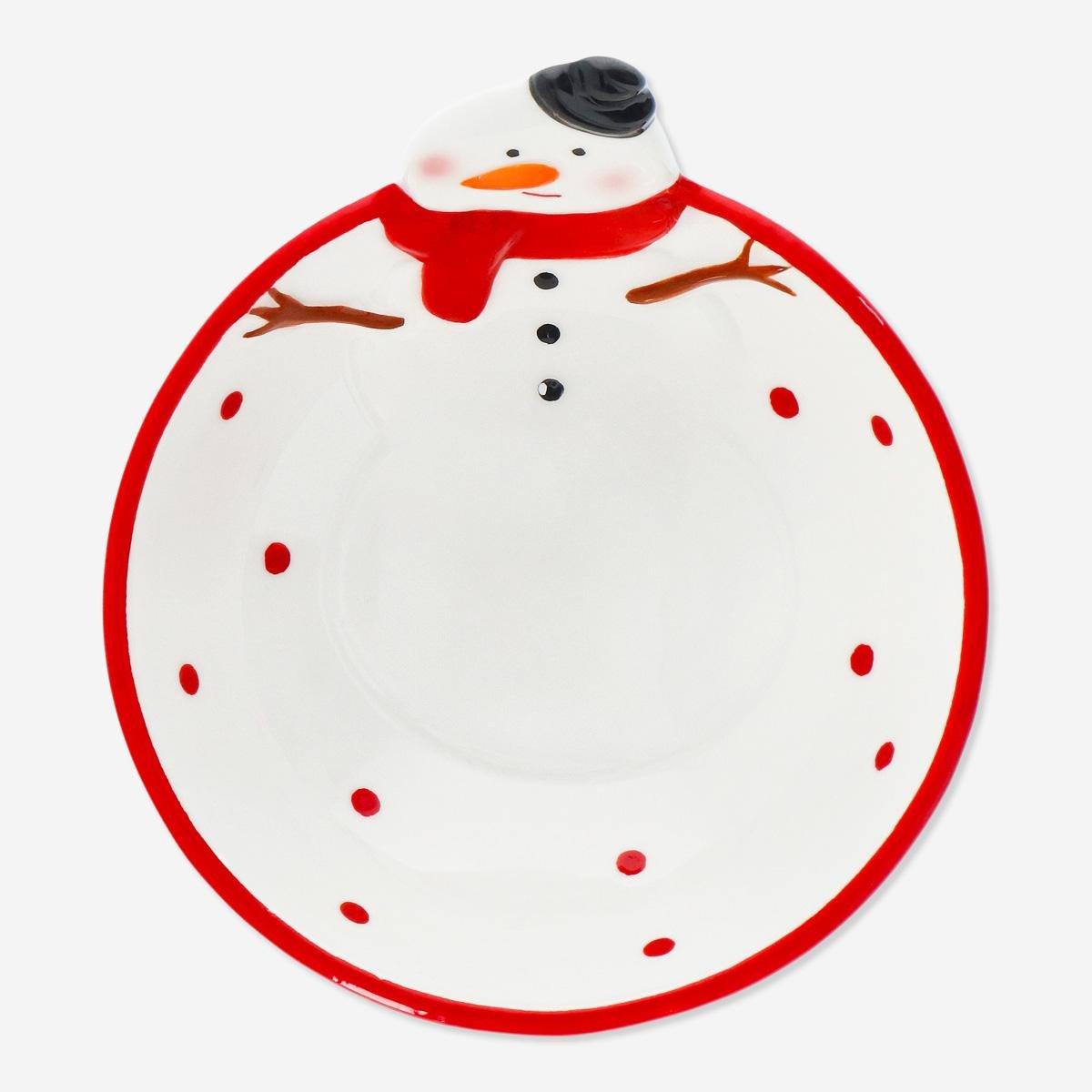 Multicolour Snowman Bowl - 15 Cm