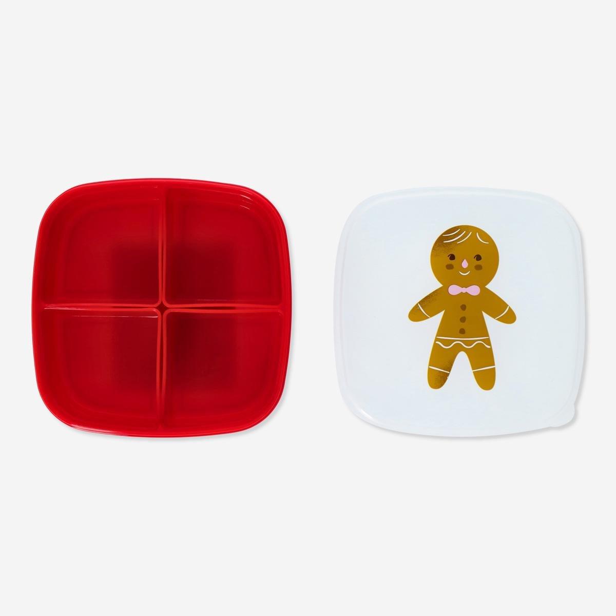 Red gingerbread man lunchbox