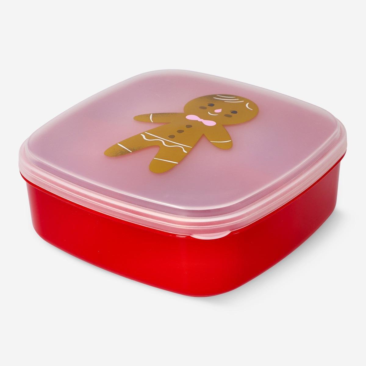 Red gingerbread man lunchbox