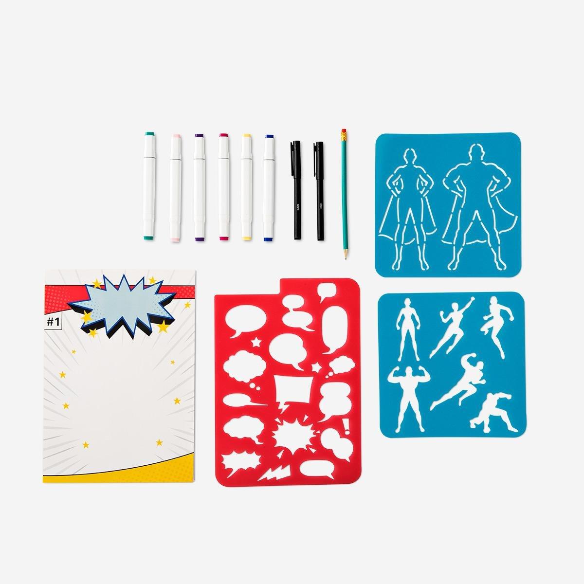 Multicolour comic book kit