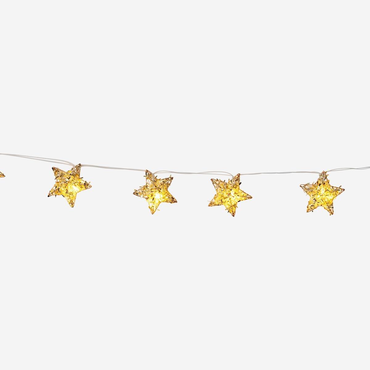 Multicolour star string lights. 285 cm