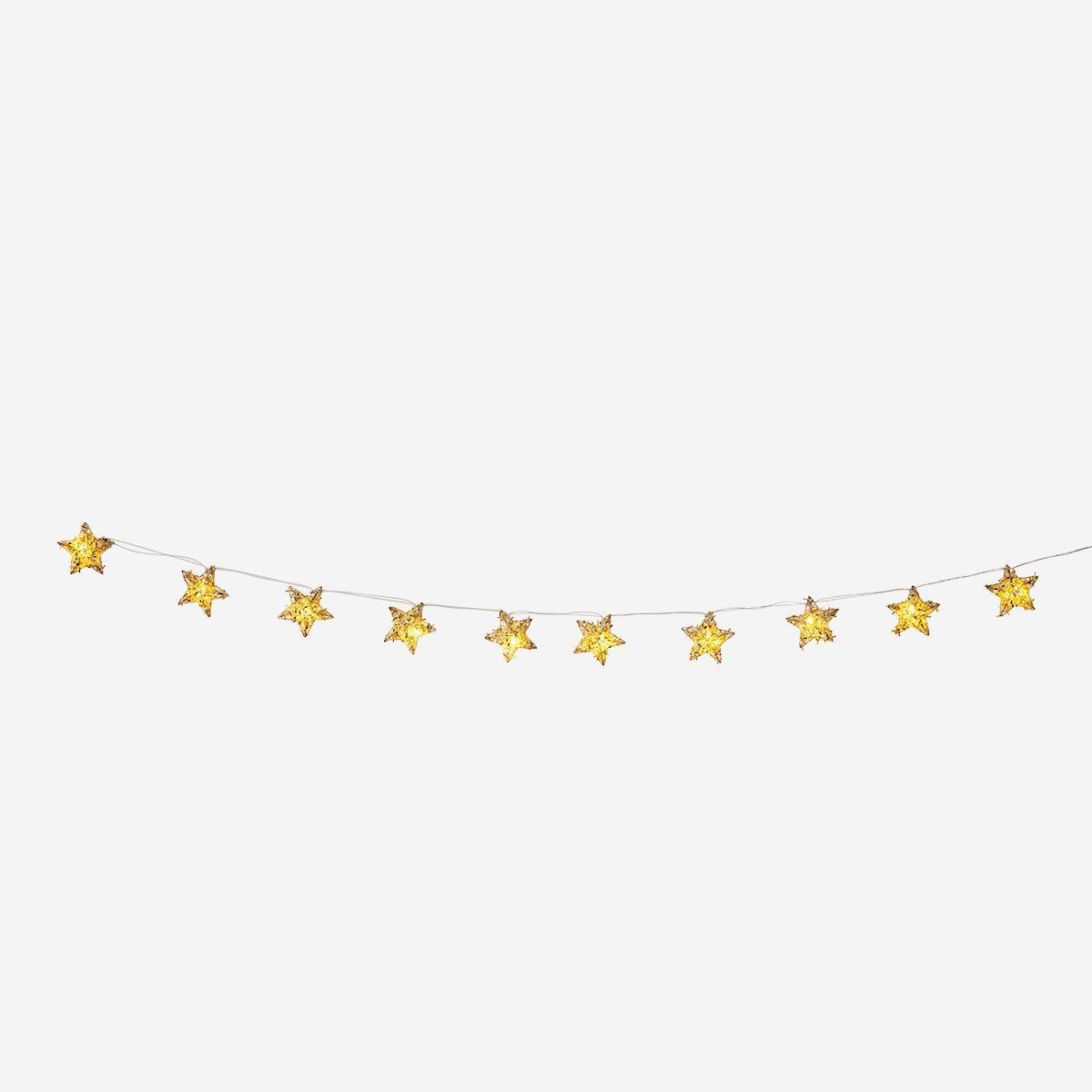 Multicolour star string lights. 285 cm