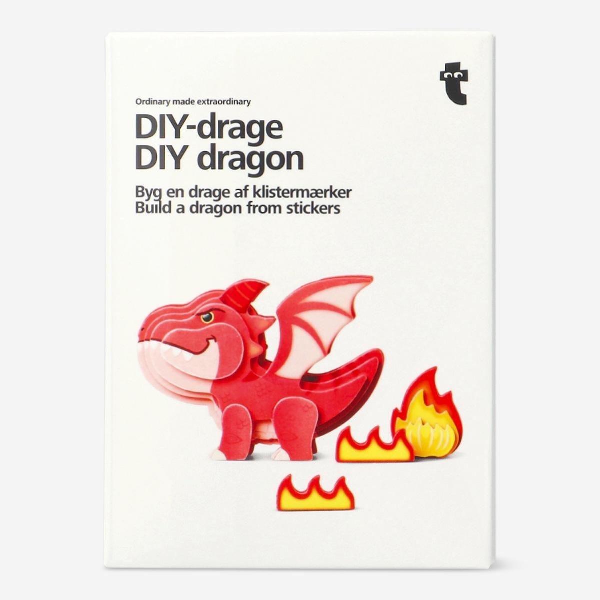 Red diy sticker dragon