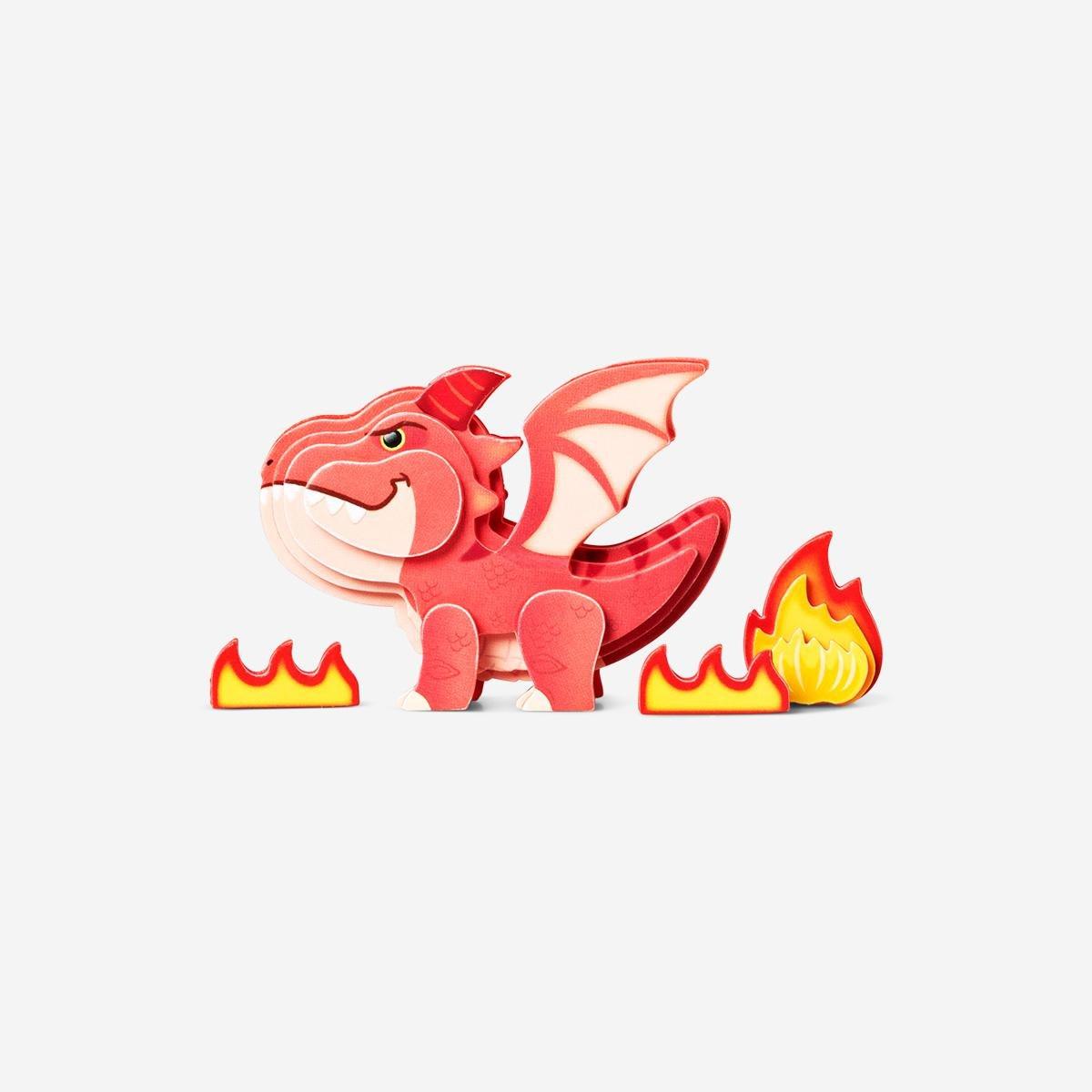 Red diy sticker dragon