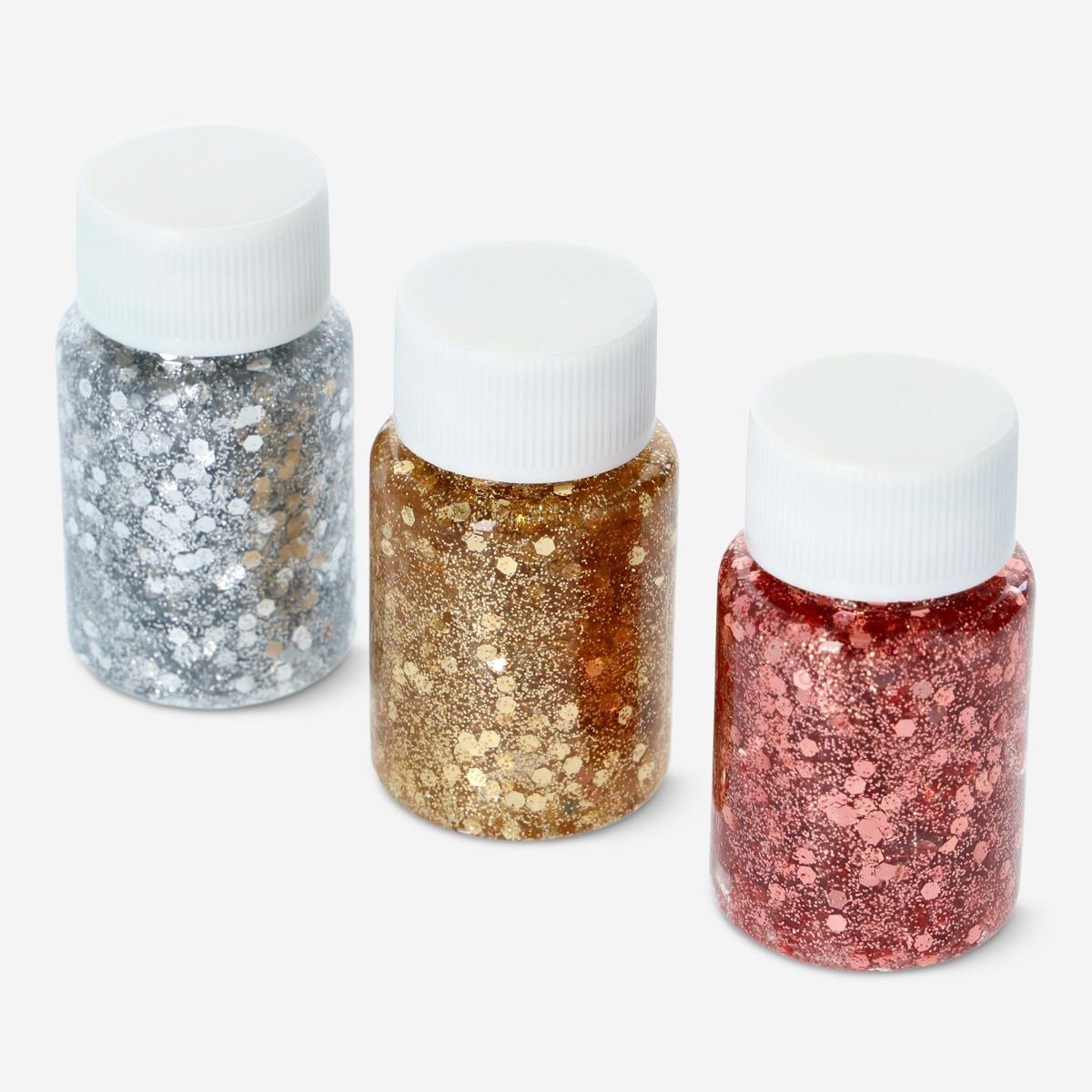 Multicolour glitter glue set