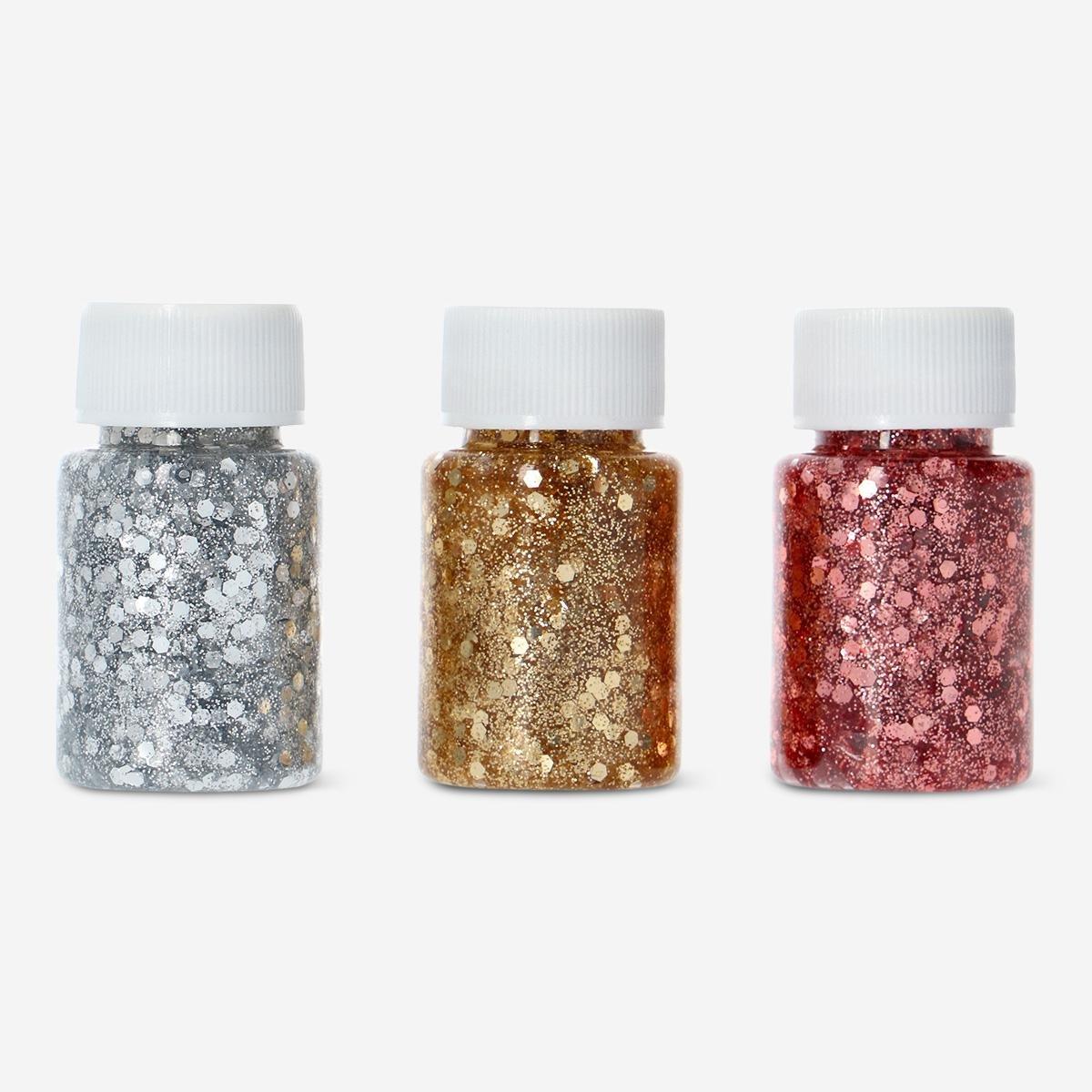 Multicolour glitter glue set