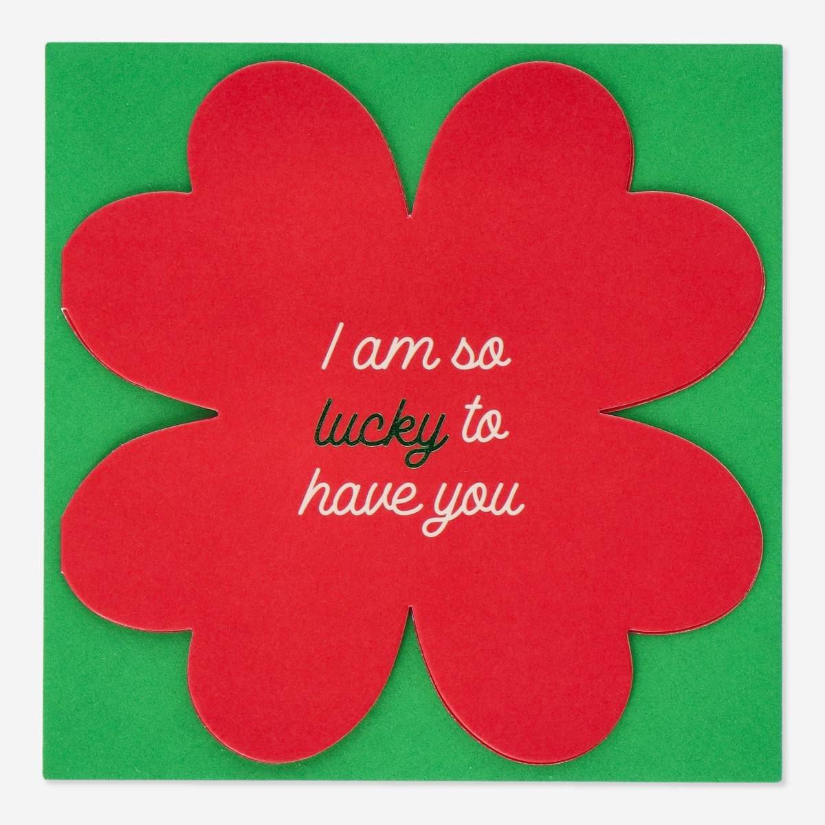 Multicolour card clover with message