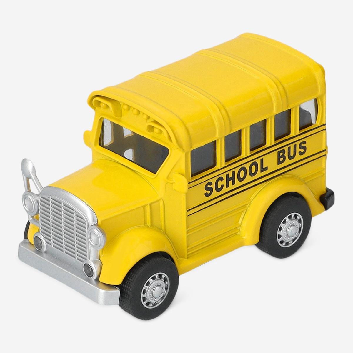 Yellow pull back school bus