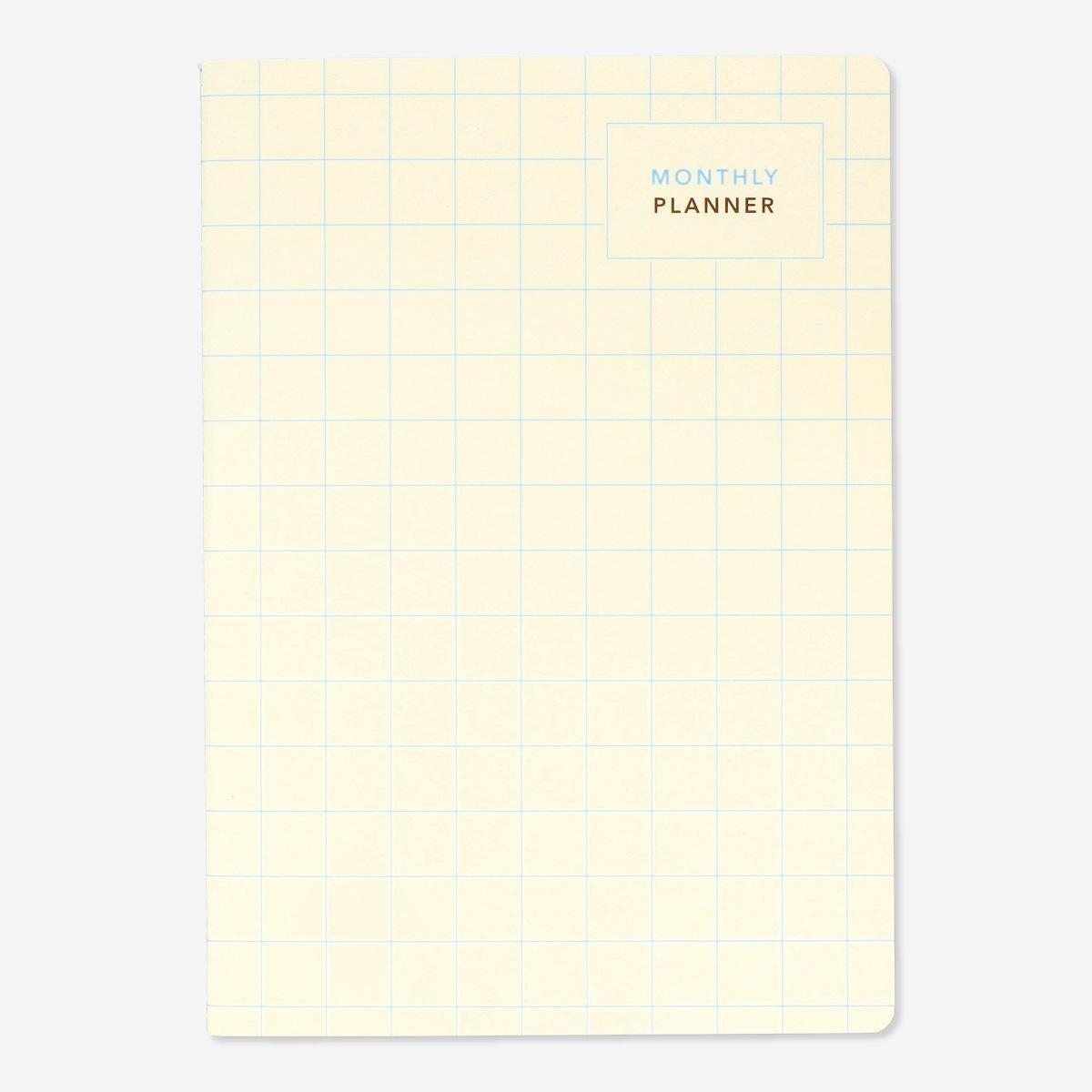 Yellow monthly planner. a4
