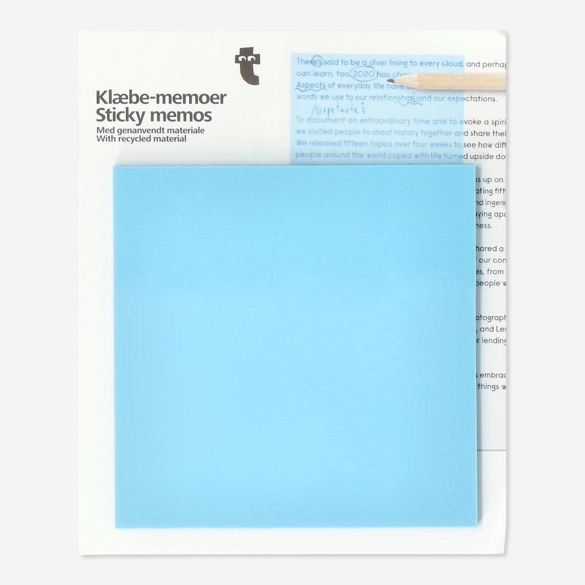 Blue sticky memos