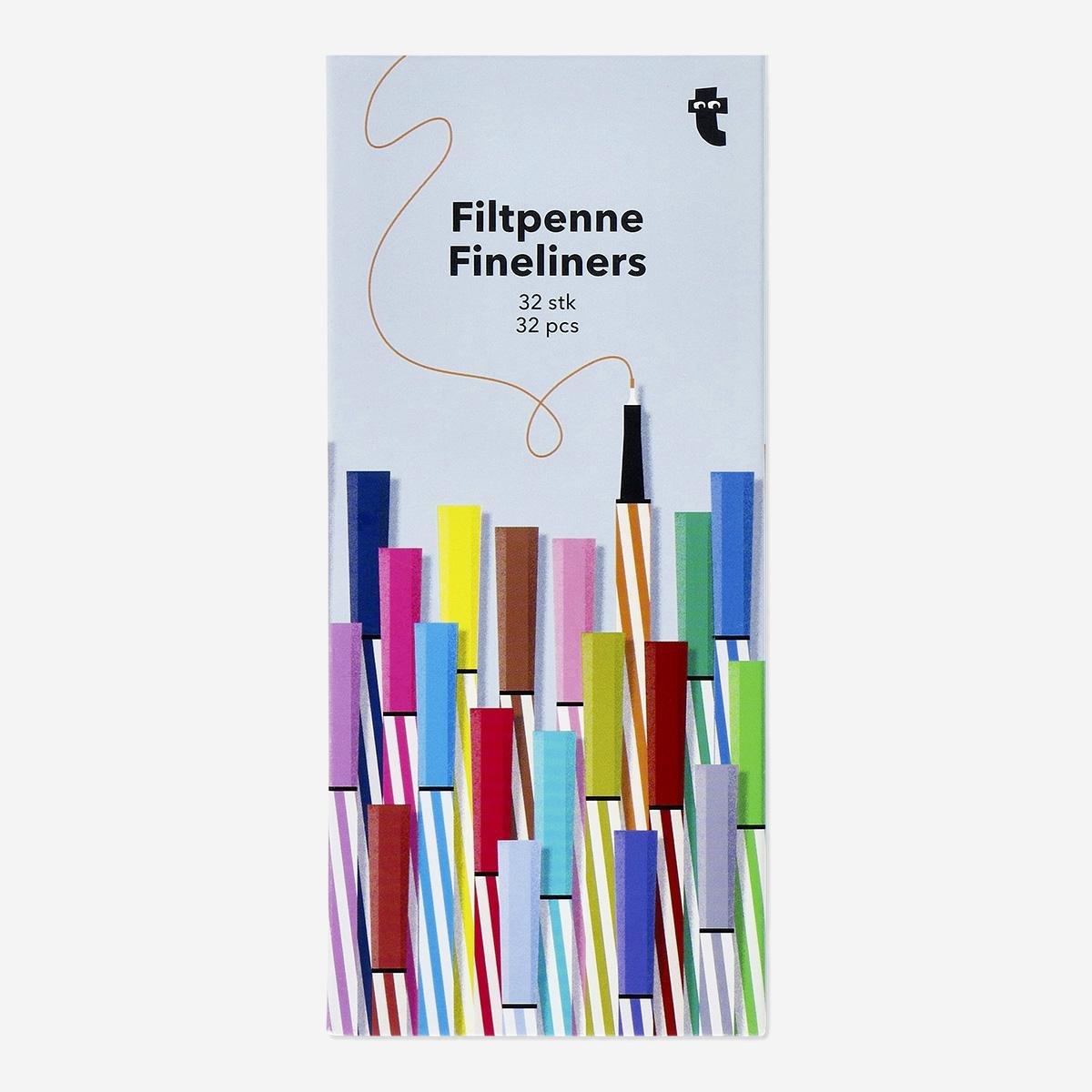 Multicolour fineline pen. 32 pcs