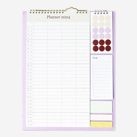 Purple monthly planner. with stickers