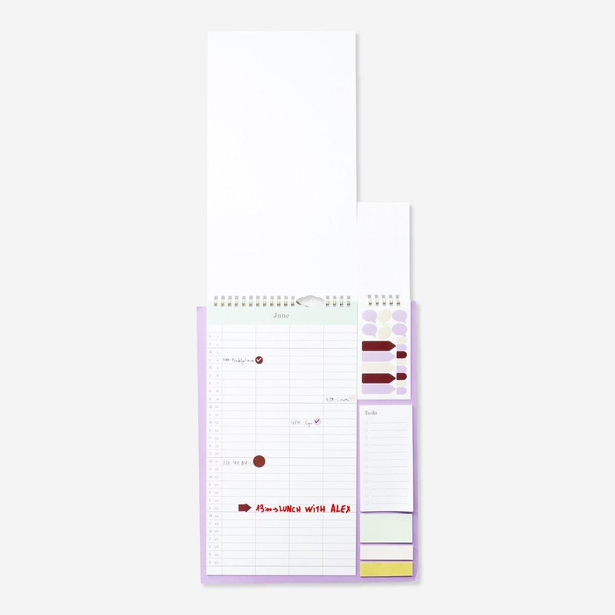 Purple monthly planner. with stickers