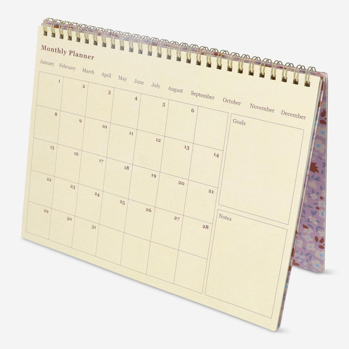 Pink desk calendar