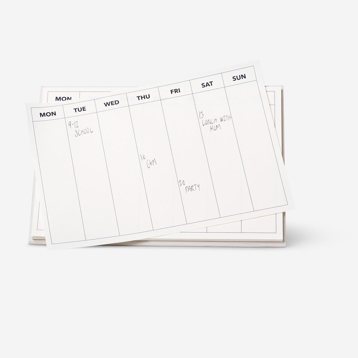White weekly planner
