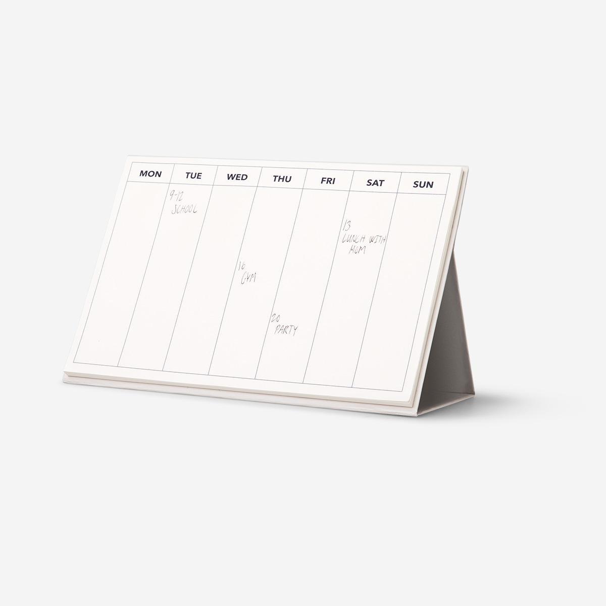 White weekly planner