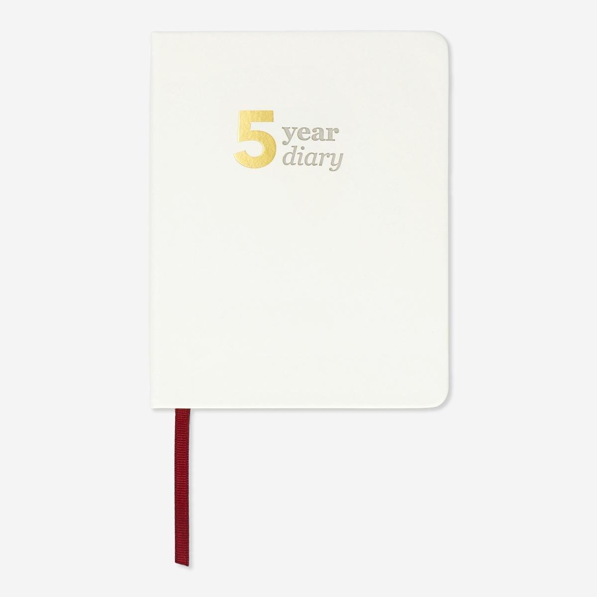 White five-year diary