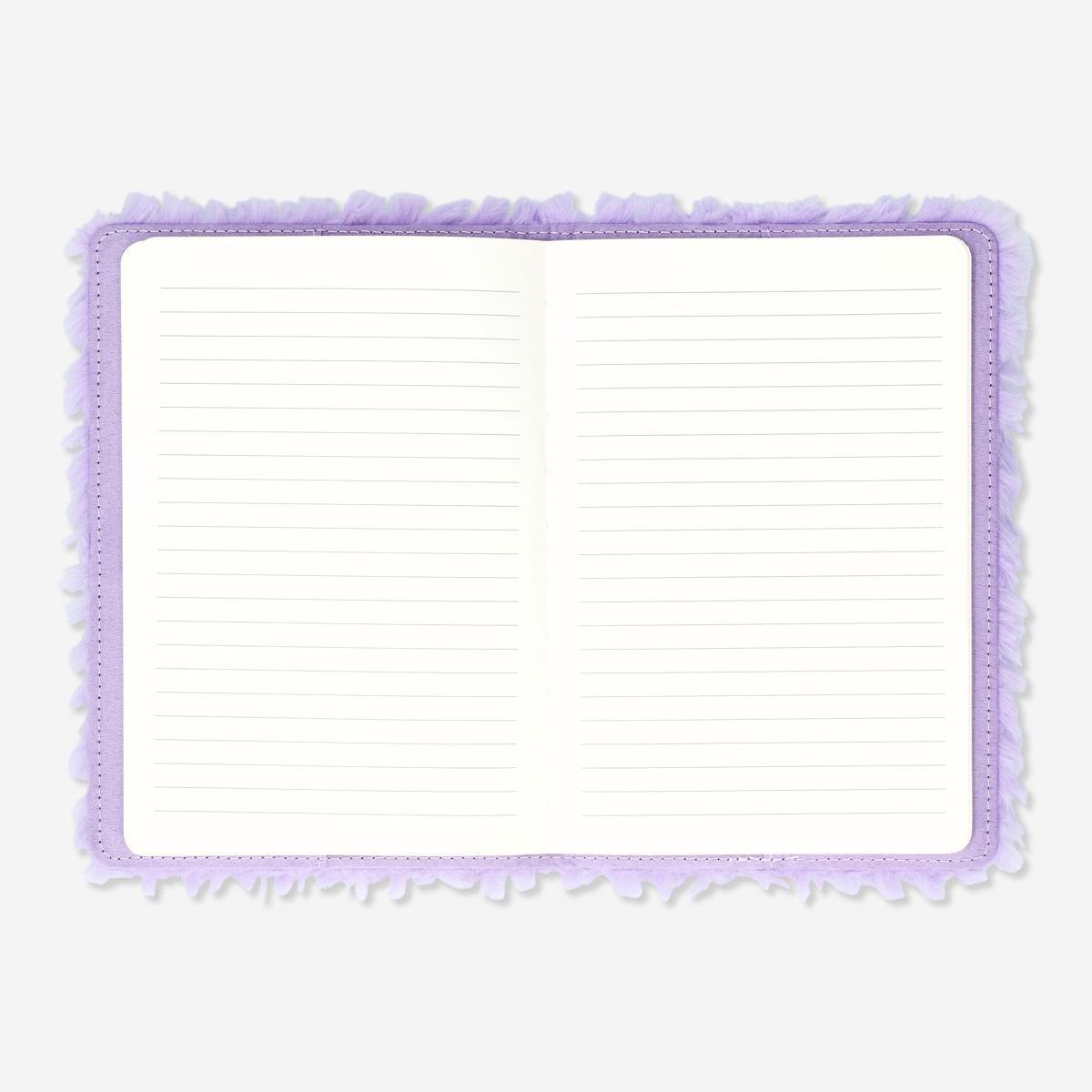 Purple plush notebook. a6