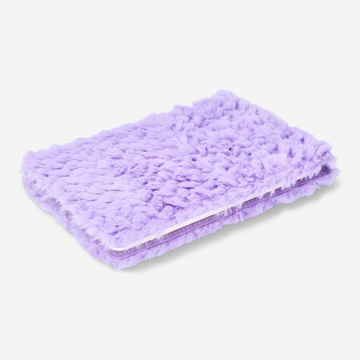Purple plush notebook. a6