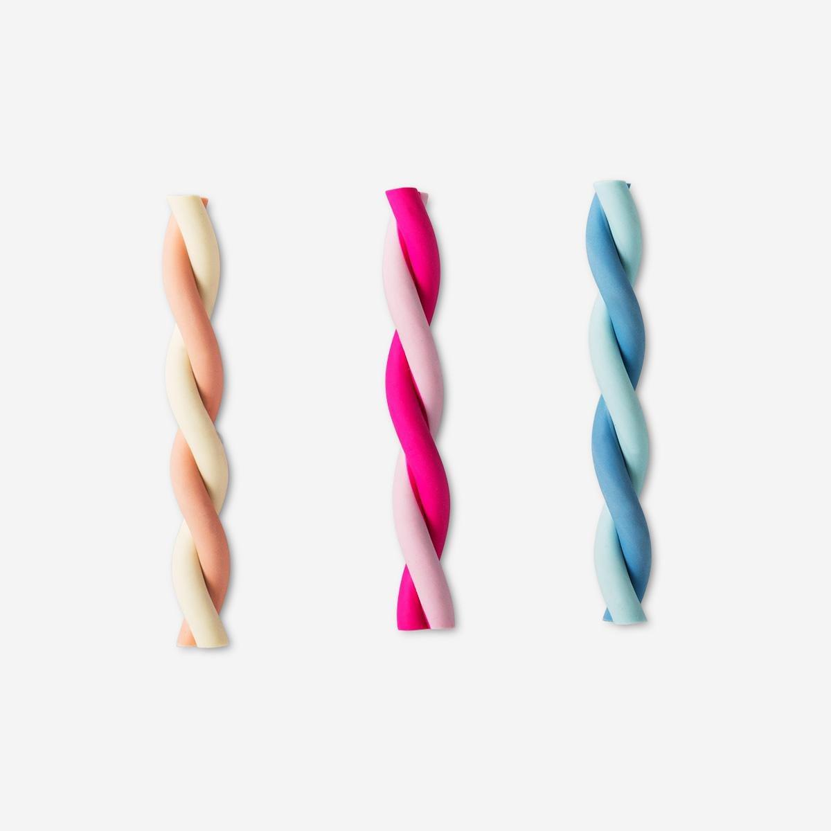 Multicolour twisted erasers. 3 pcs