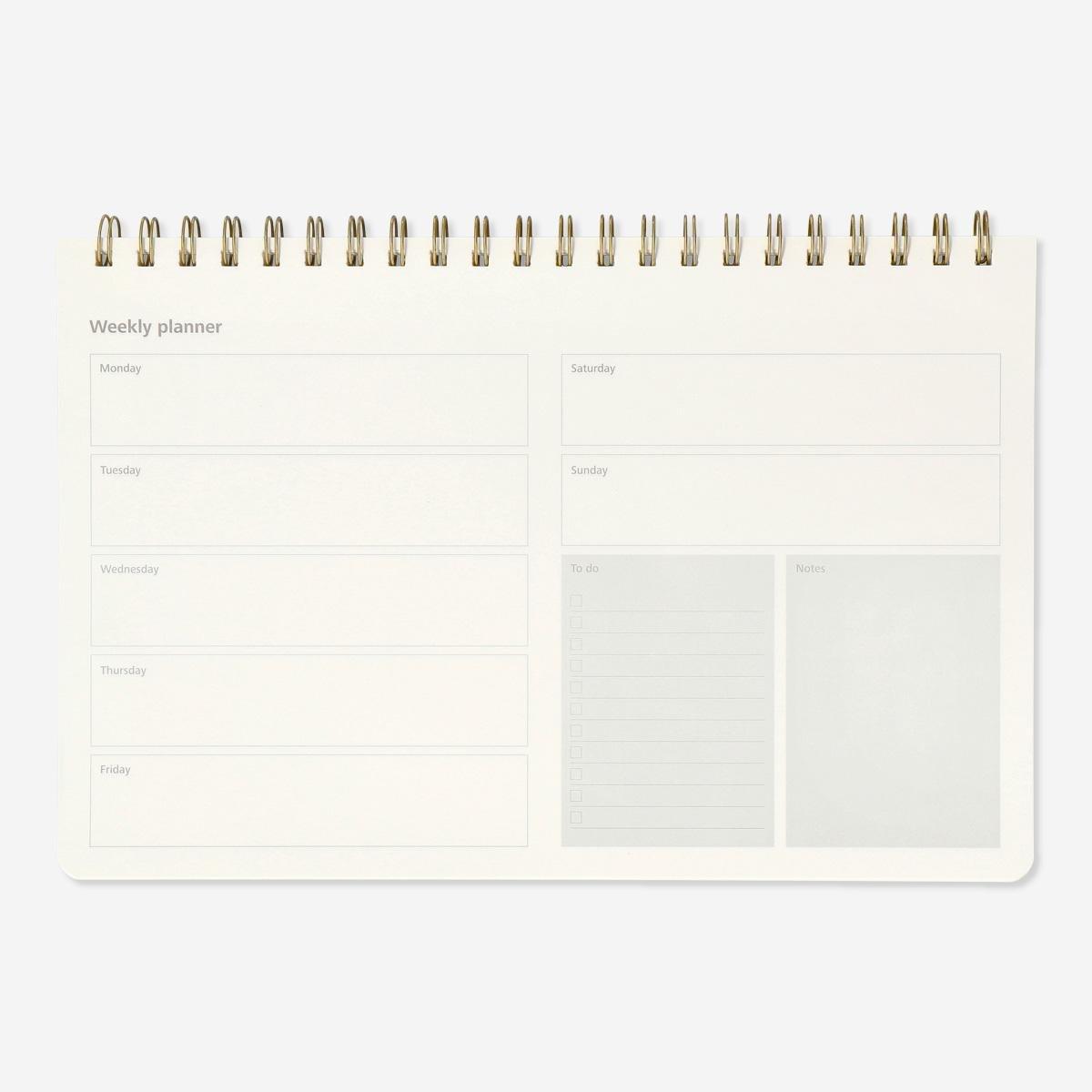 White weekly planner