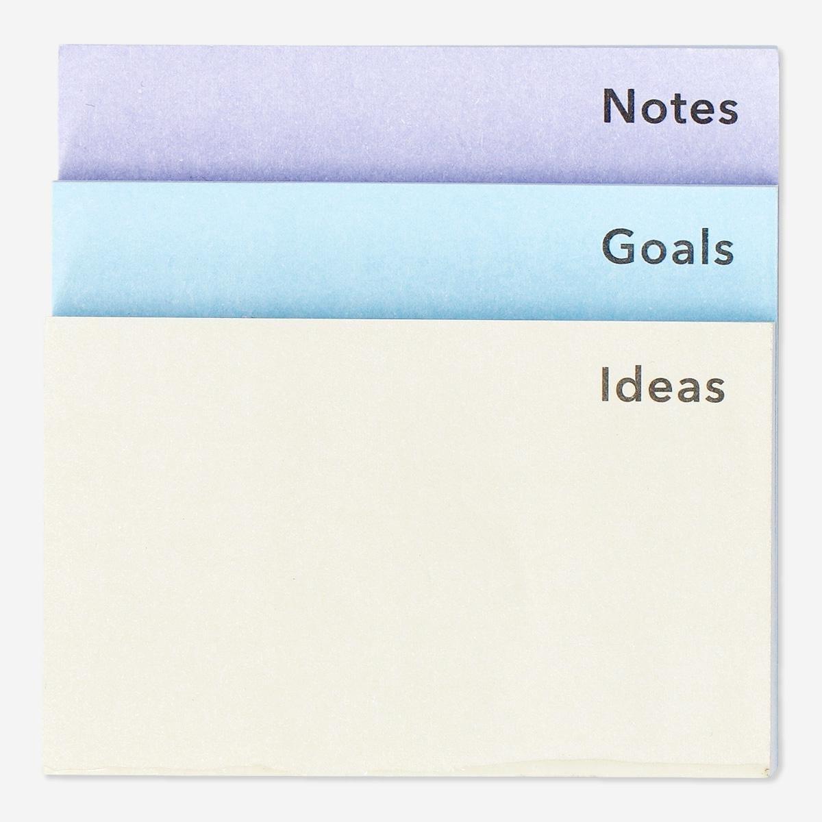 Multicolour sticky memos. 3 pcs