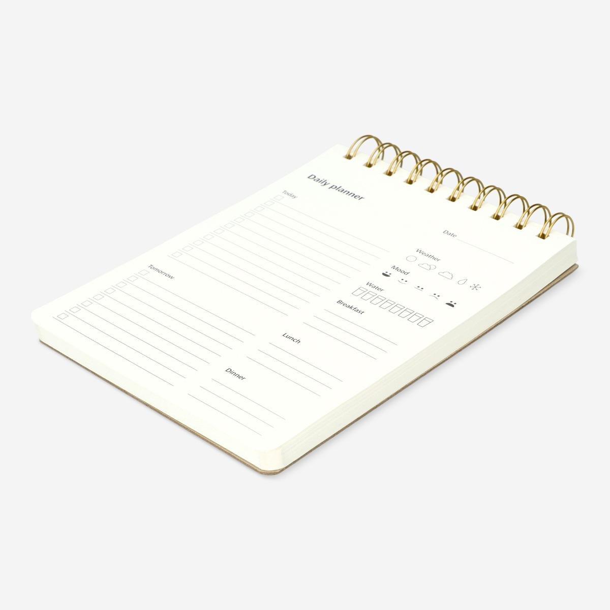 White daily planner pad