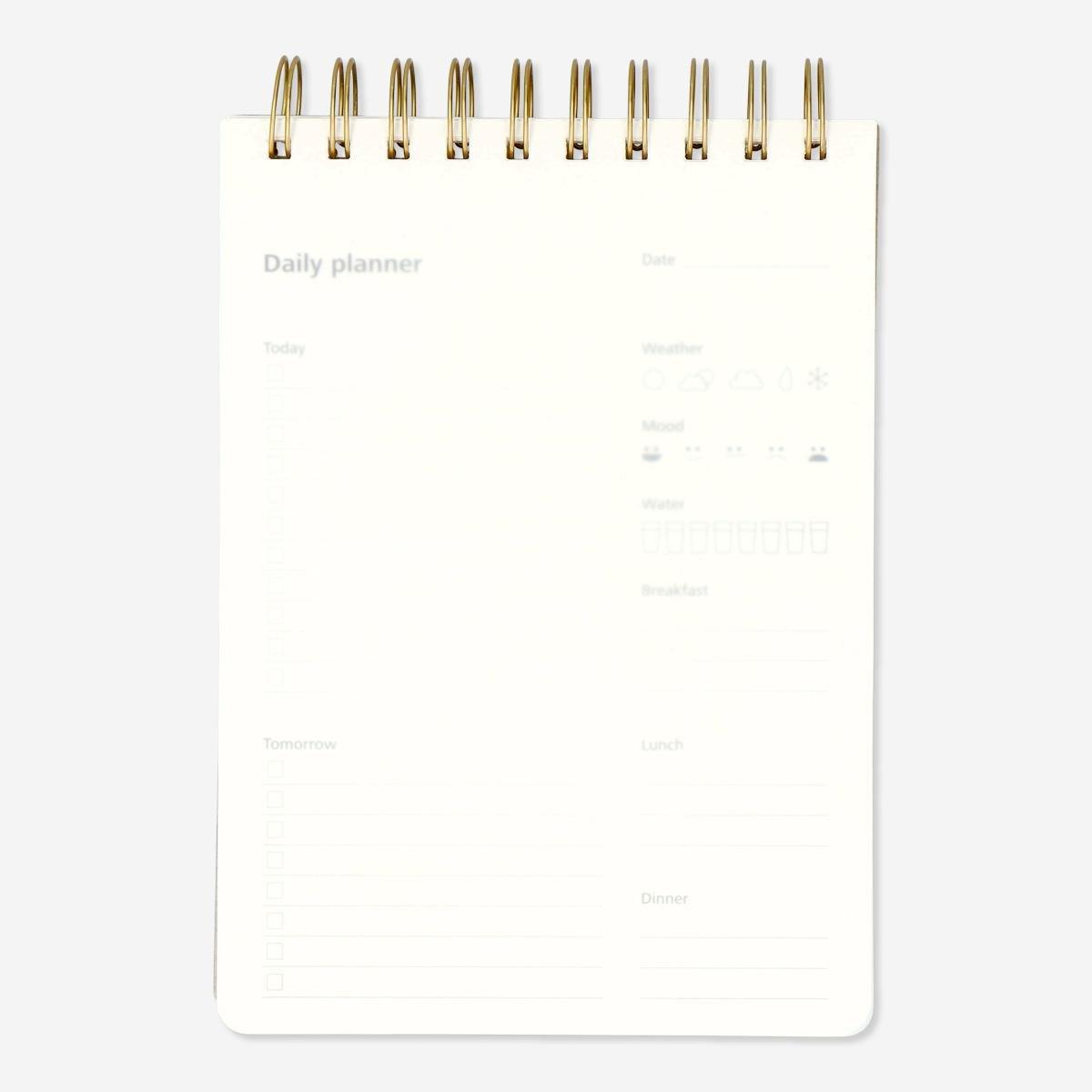 White daily planner pad