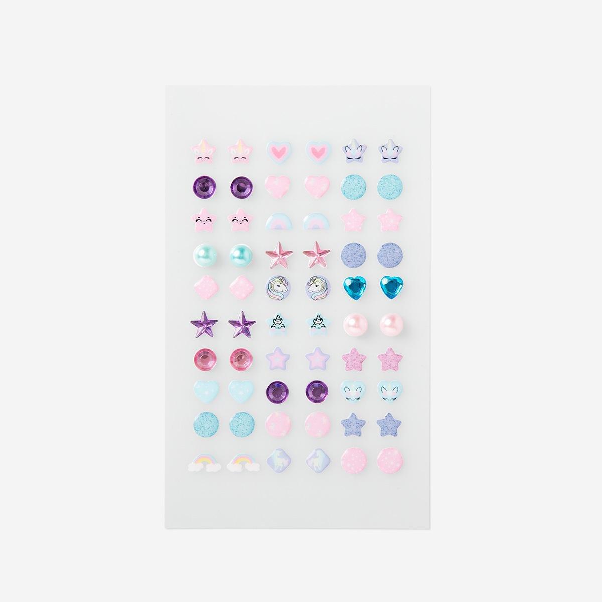 Multicolour earring stickers (30 pairs)