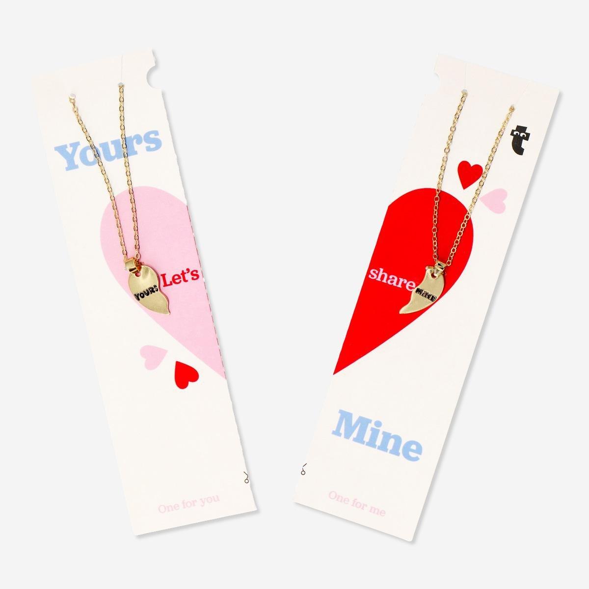 Gold friendship necklaces. 2 pcs