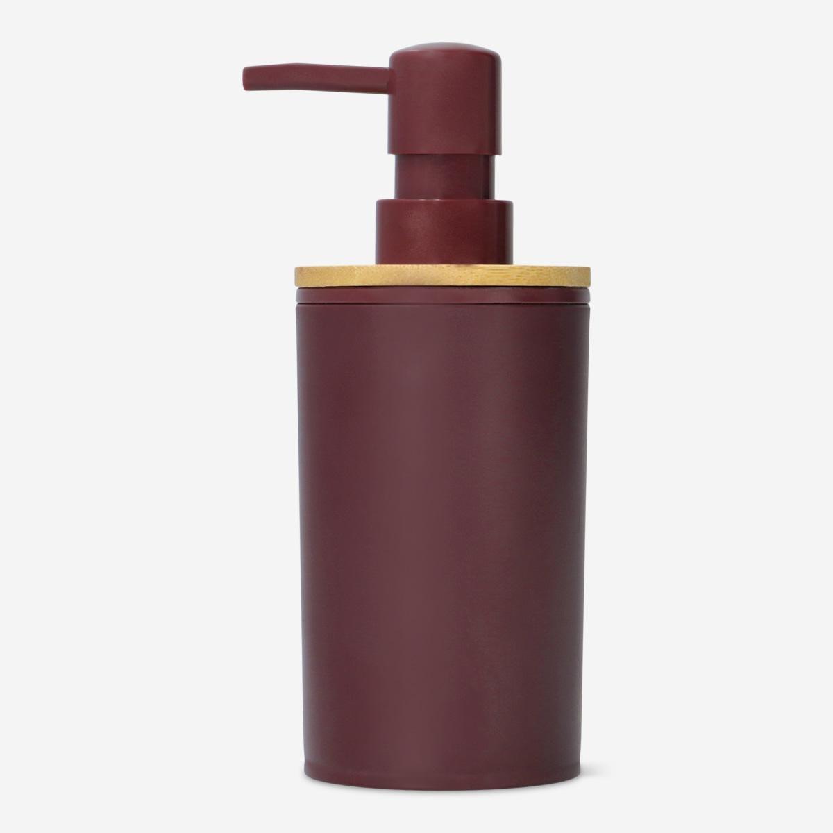 Maroon soap dispenser