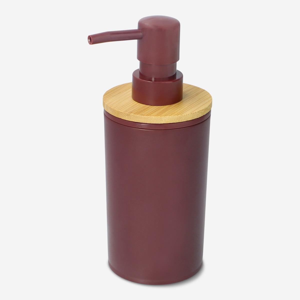 Maroon soap dispenser