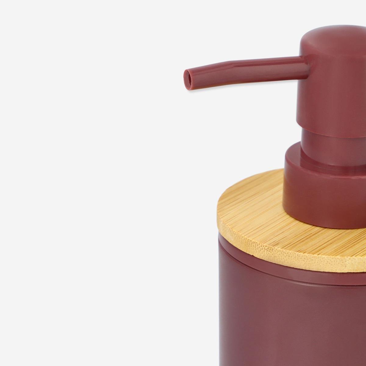 Maroon soap dispenser