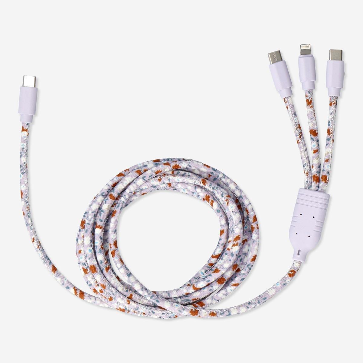 Pink 3 in 1 charging cable 3m